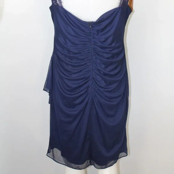 Scarlett Draped-Neck Lace Strap Chiffon Cocktail Dress - Picture 5 of 7